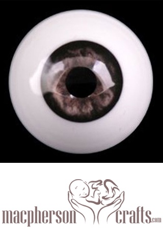 24mm Realistic Acrylic Eyes - Smokey Brown