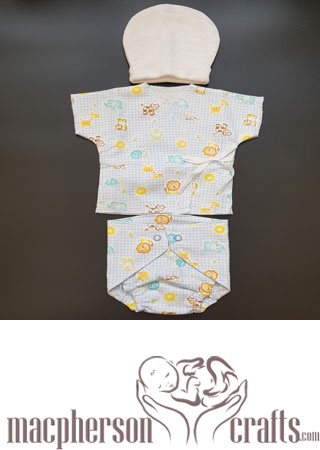 Hat, Diaper and Shirt set ~ Newborn