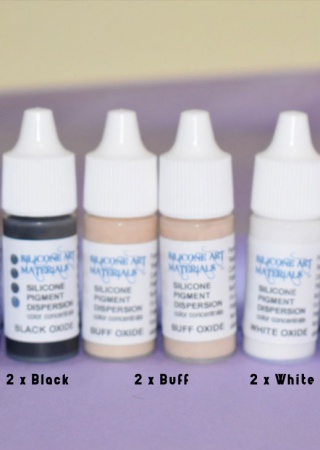 x SAM Silicone Paint ~ Black - Buff - White ~ 6 Bottles - 2 of Each