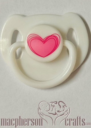 White & Pink Heart Pacifier