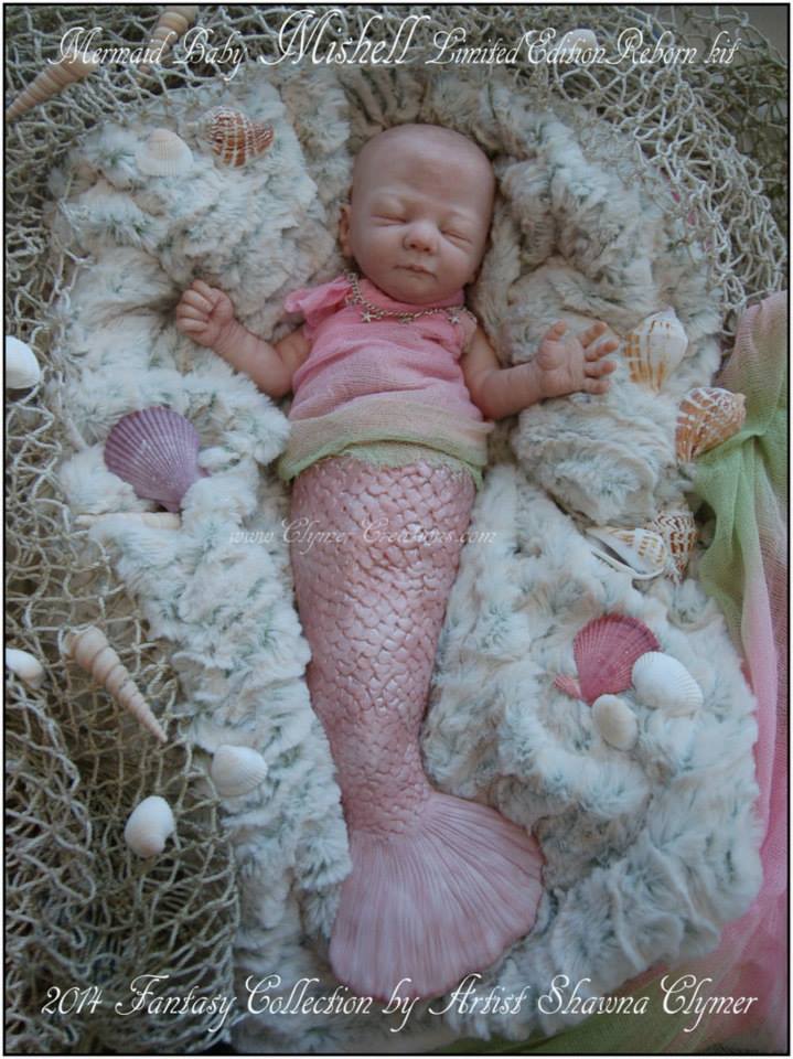 Silicone Baby Mermaid Painted Or Unpainted Option