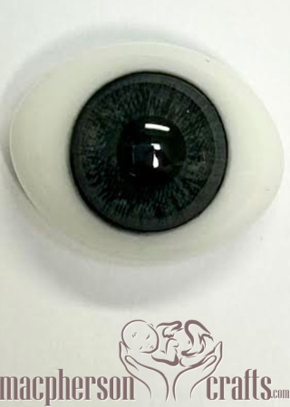 16mm Oval Glass Eyes - Baby Grey