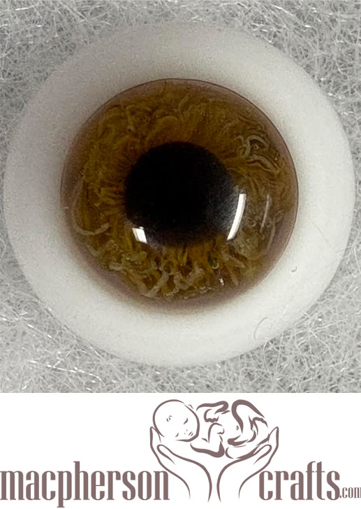 18mm Half Round Real Life Glass Eyes - Hazel Brown ~ 2nds