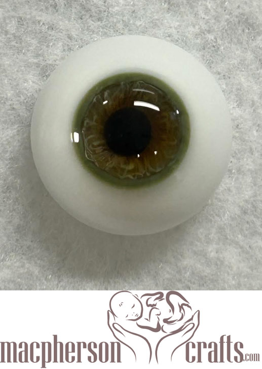 18mm Mouth Blown Glass Eyes -Green with Brown