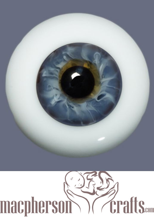 18mm Mouth Blown Glass Eyes -  Black Blue