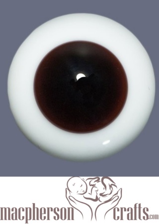 18mm Mouth Blown Glass Eyes -  Black Brown