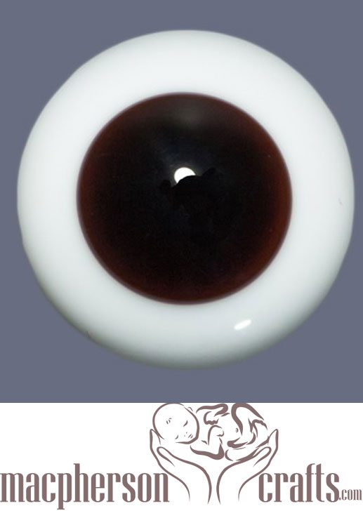 22mm Mouth Blown Glass Eyes -  Black Brown