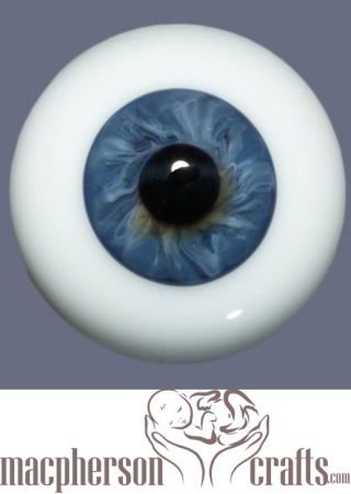 18mm Mouth Blown Glass Eyes -  Blue