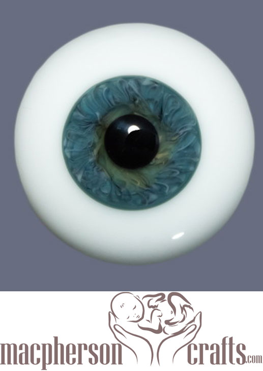 18mm Mouth Blown Glass Eyes -  Blue Green