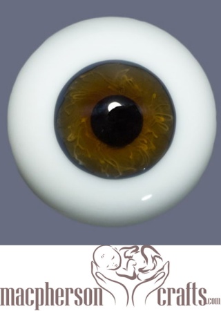 18mm Mouth Blown Glass Eyes -  Brown
