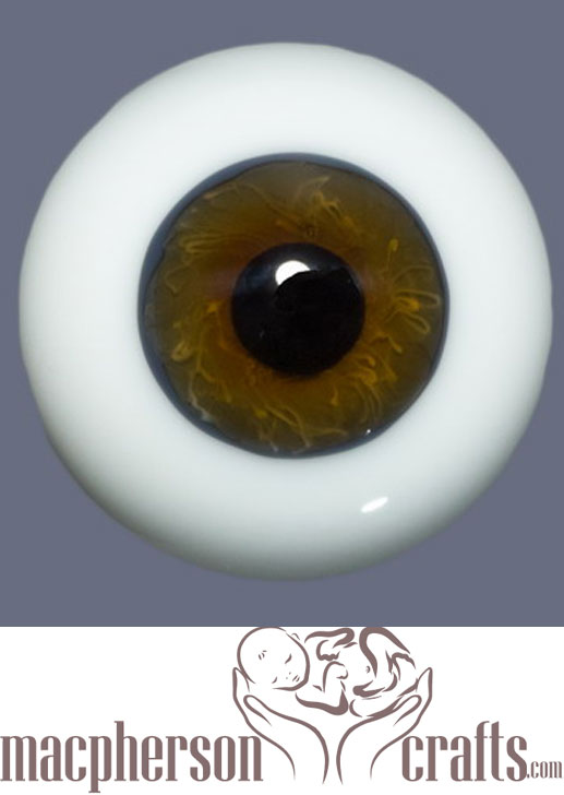 22mm Mouth Blown Glass Eyes -  Brown