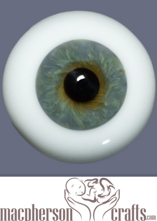 18mm Mouth Blown Glass Eyes -  Hazel Green