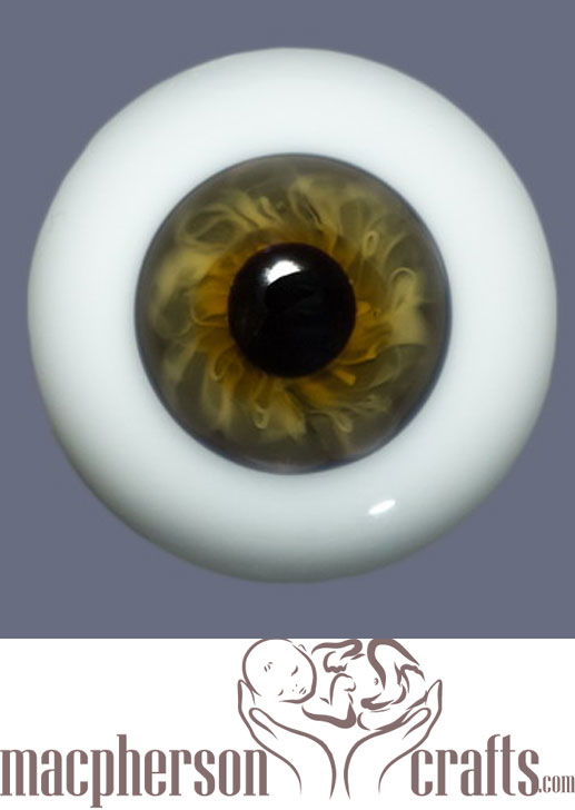 18mm Mouth Blown Glass Eyes -  Topaz