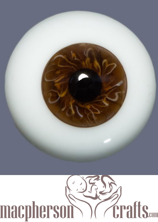 20mm Mouth Blown Glass Eyes -  Dark Brown