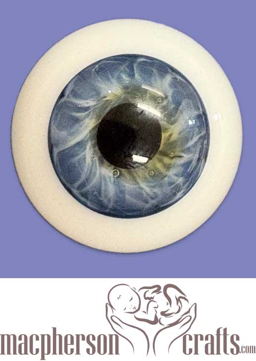 20mm Mouth Blown Glass Eyes -  Blue Grey