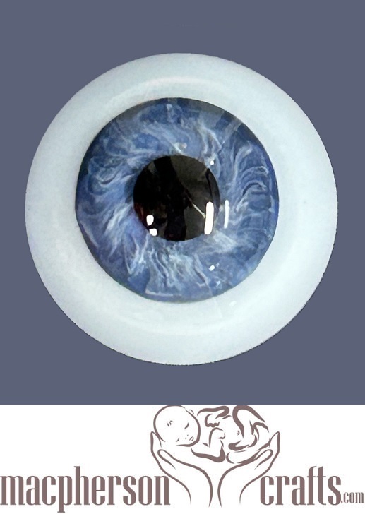 20mm Mouth Blown Glass Eyes -  Original Blue w Blue Sclera