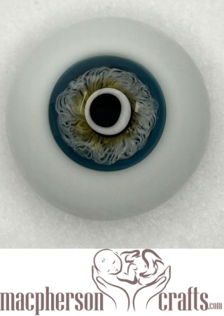 24mm Half Round Real Life Glass Eyes - Dark Blue