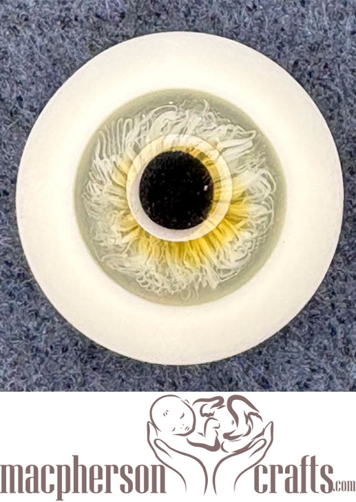  24mm Mouth Blown Glass Eyes -  Grey Green ~ 2nds