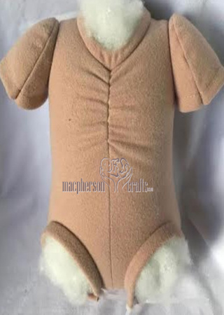 20 Inch Flesh Doe Suede Body - Jointed 3/4 Arms, Full Front Non-Jointed Legs