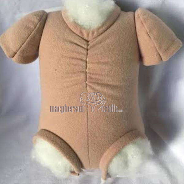 18 Inch Flesh Doe Suede Body - Jointed 3/4 Arms, Full Front Non-Jointed Legs