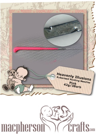 42g/3 Barb Heavenly Illusions Rubberised Rooting Needles - Pink