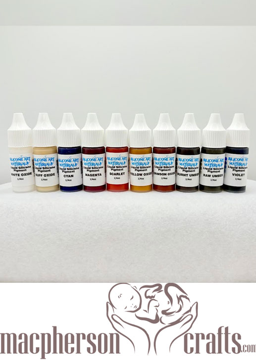 A Set SAM Liquid Silicone Pigment ~ 10 Color Baby Painting Set #4 ~ 1/4OZ