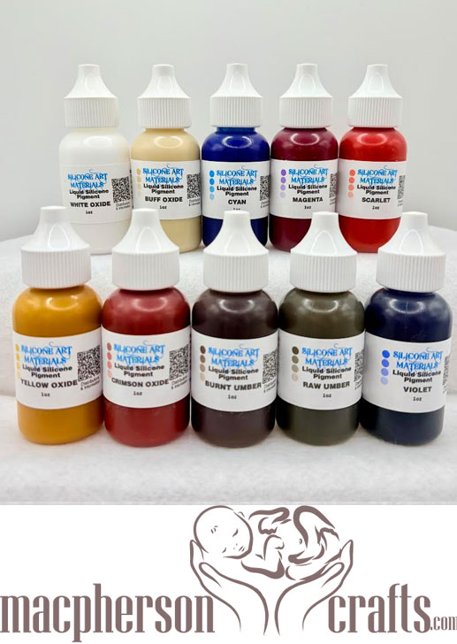 A Set SAM Liquid Silicone Pigment ~ 10 Color Baby Painting Set #4 ~ 1OZ