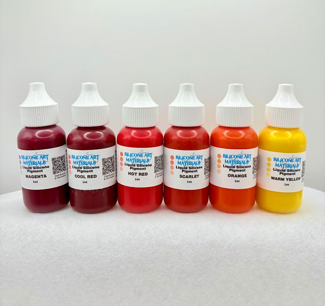 A Set SAM Liquid Silicone Pigment ~ Warm Color ~ 6 Colors ~ 1OZ