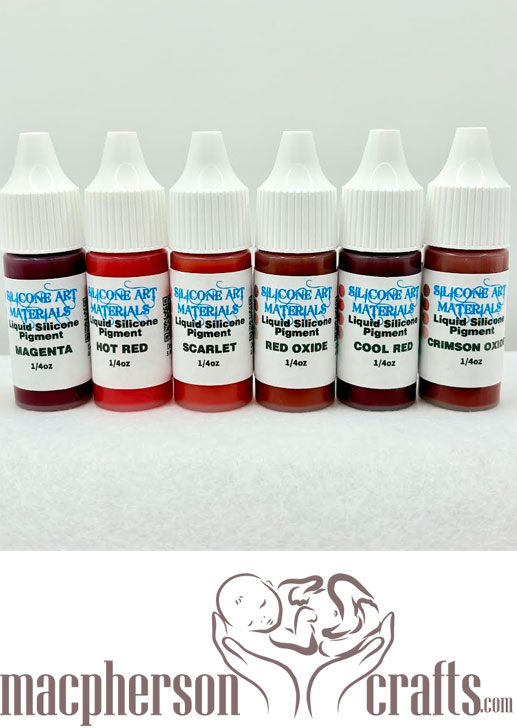A Set SAM Liquid Silicone Pigment ~ 6 SAM Reds ~ 1/4OZ