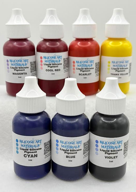 A Set SAM Liquid Silicone Pigment ~ 7 Transparent CMY Colors Set ~ 1 OZ