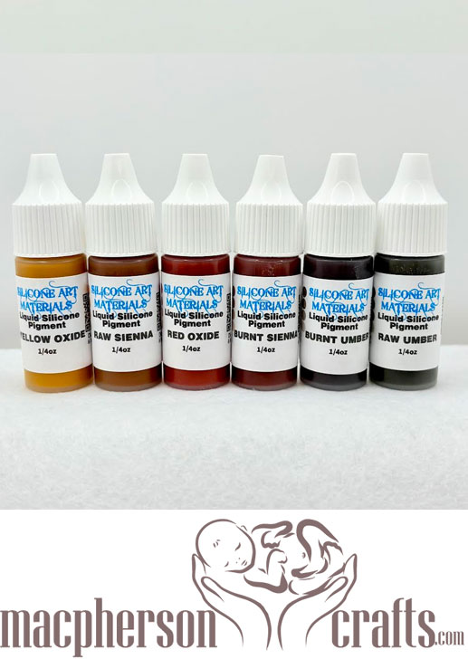 A Set SAM Liquid Silicone Pigment ~ Classic Earth Color ~ 6 Colors ~ 1/4OZ