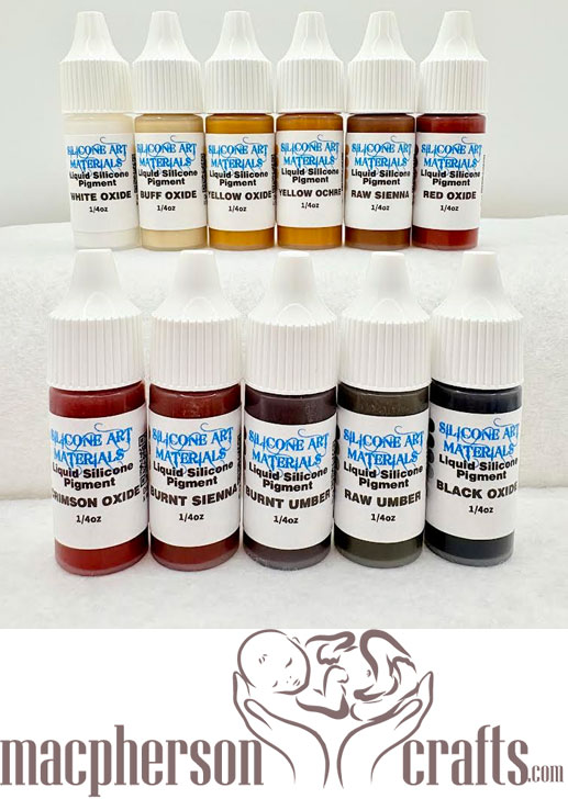 A Set SAM Liquid Silicone Pigment ~ Extended Earth Colors ~ 11 Colors ~ 1/4OZ