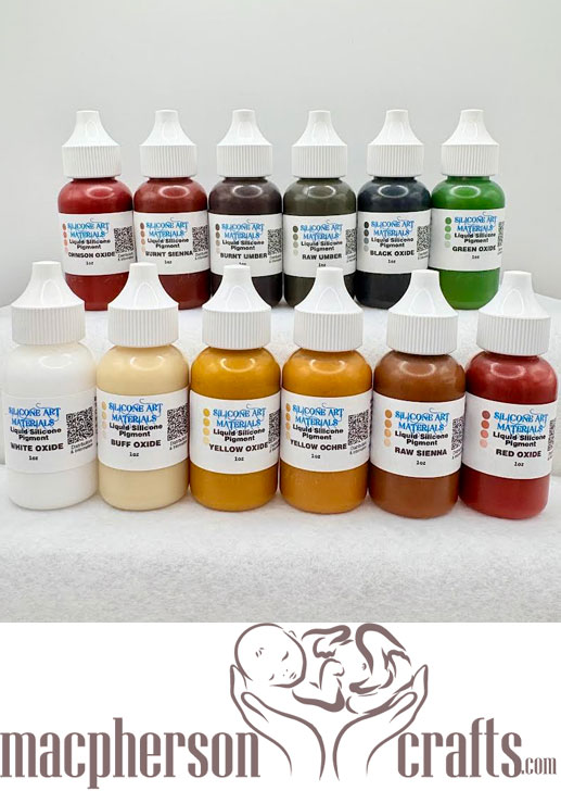 A Set SAM Liquid Silicone Pigment ~ Extended Earth Colors ~ 12 Colors ~ 1OZ