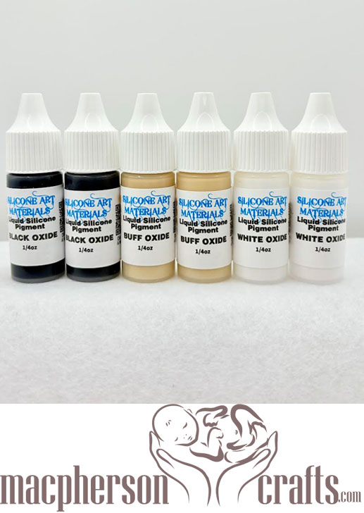 A Set SAM Silicone Liquid Pigment ~ Black - Buff - White ~ 6 Bottles - 2 of Each 1/4OZ