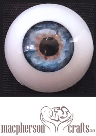 24mm Realistic Acrylic Eyes - Marbled Blue