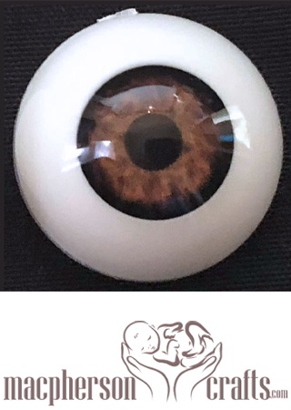 16mm Realistic Acrylic Eyes - Marbled Brown