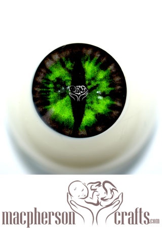 28mm Acrylic Eyes Dragon Cat Style - Green