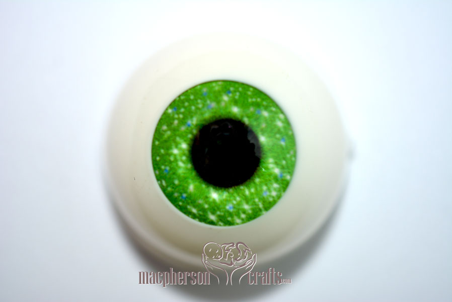 16mm Acrylic Eyes Glitter Sparkle Style Green