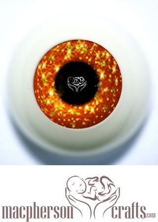 16mm Acrylic Eyes Glitter Sparkle Style - Orange