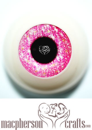 16mm Acrylic Eyes Glitter Sparkle Style - Pink