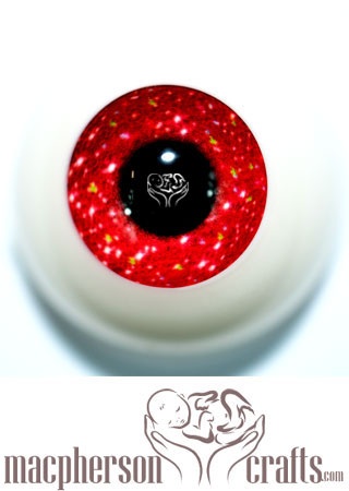 16mm Acrylic Eyes Glitter Sparkle Style - Red