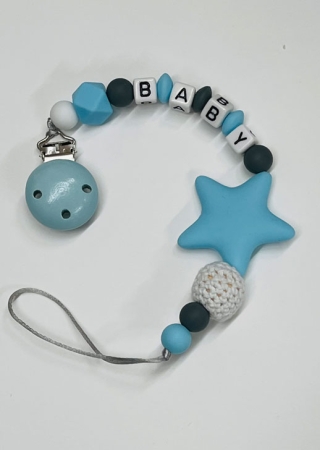 Blue Pacifier Clip