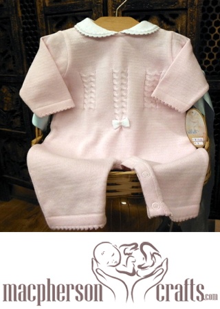Baby Girl Pink Knit Coverall by Will'Beth ~ Newborn