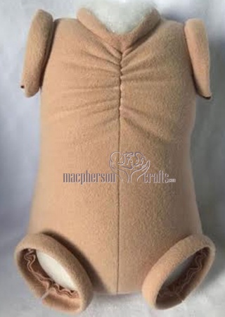 20 Inch Flesh Doe Suede Body - Jointed Full Arms, Full Front Legs