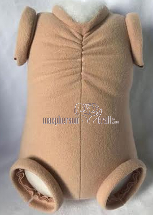 Reborn Doe Suede Cuddle body *new design* bent arms and legs fits  24" kit 