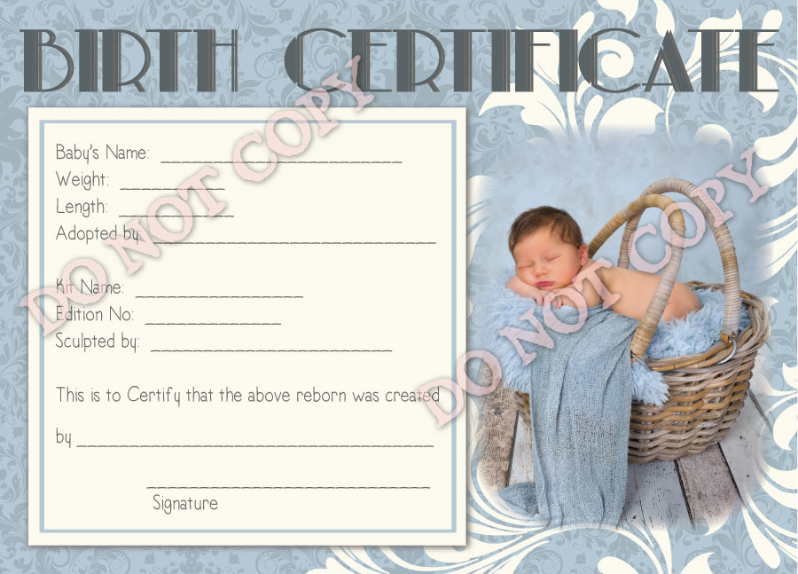 Reborn Doll Baby Boys Birth Certificates 