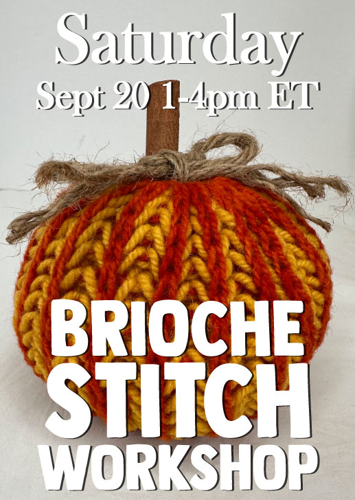 Brioche Stitch Workshop ~ Make a Pumpkin - Sept 20th