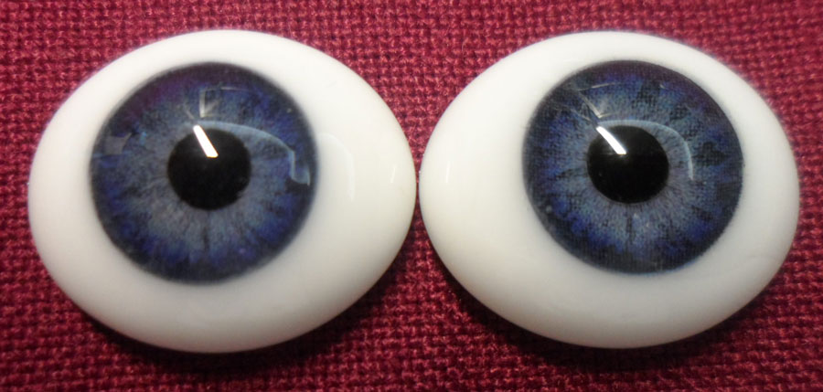 20mm Oval Glass Eyes: 20mm Oval Glass Eyes - Cobalt Blue