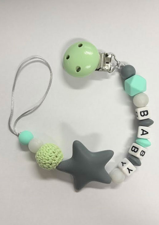 Green Pacifier Clip