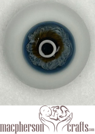 22mm Half Round Real Life Glass Eyes -Light Blue